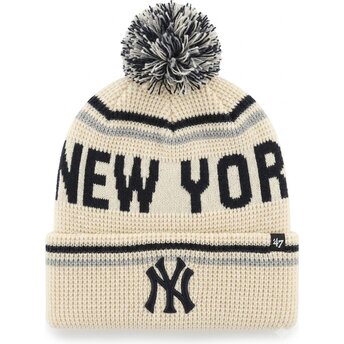 Mützen bommel creme Quattrle Cuff Knit der New York Yankees MLB von 47 Brand