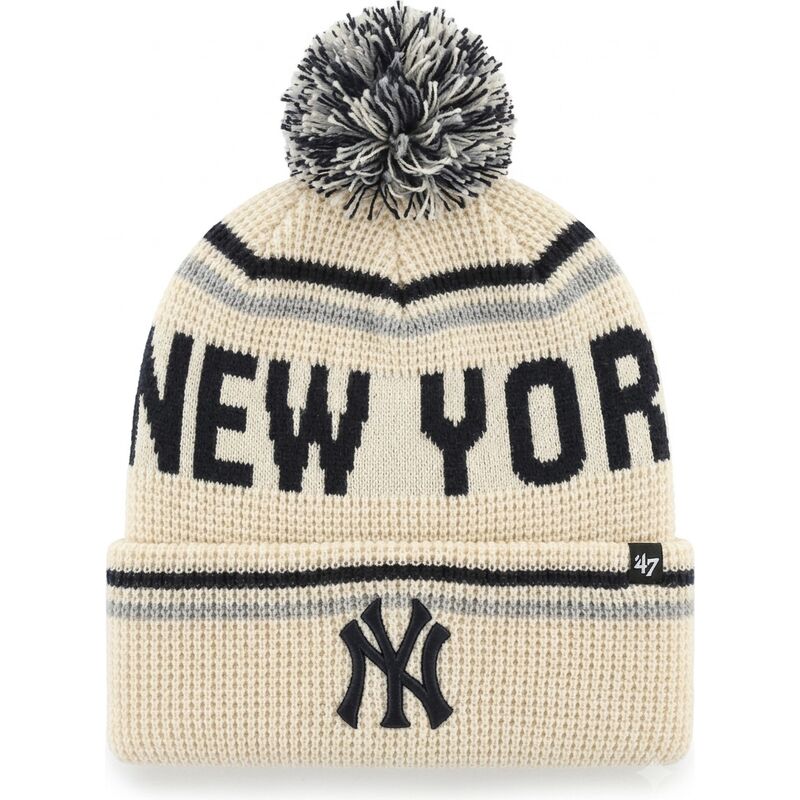 bonnet-avec-pompom-creme-quattrle-cuff-knit-new-york-yankees-mlb-47-brand bonnet-avec-pompom-creme-quattrle-cuff-knit-new-york-yankees-mlb-47-brand