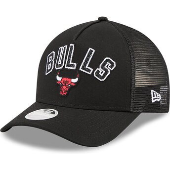 Casquette trucker noire 9FORTY M-Crown A Frame Pomp Chicago Bulls NBA New Era