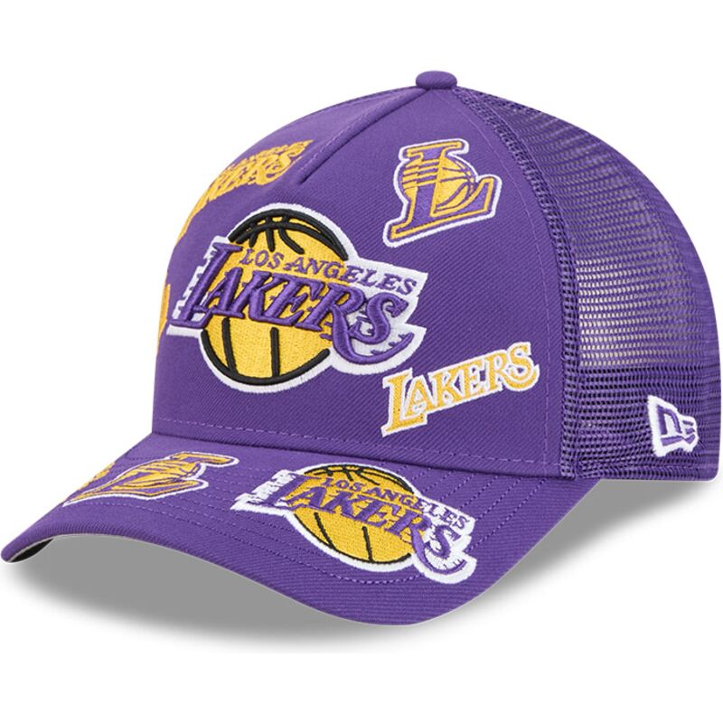 mutzen-gebogen-violett-snapback-9forty-m-crown-a-frame-all-over-der-los-angeles-lakers-nba-von-new-era