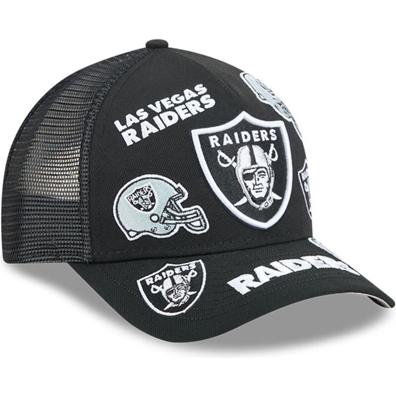 casquette-trucker-noire-9forty-m-crown-a-frame-all-over-las-vegas-raiders-nfl-new-era