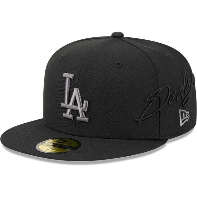 mutzen-flach-schwarz-angepasst-59fifty-side-script-der-los-angeles-dodgers-mlb-von-new-era