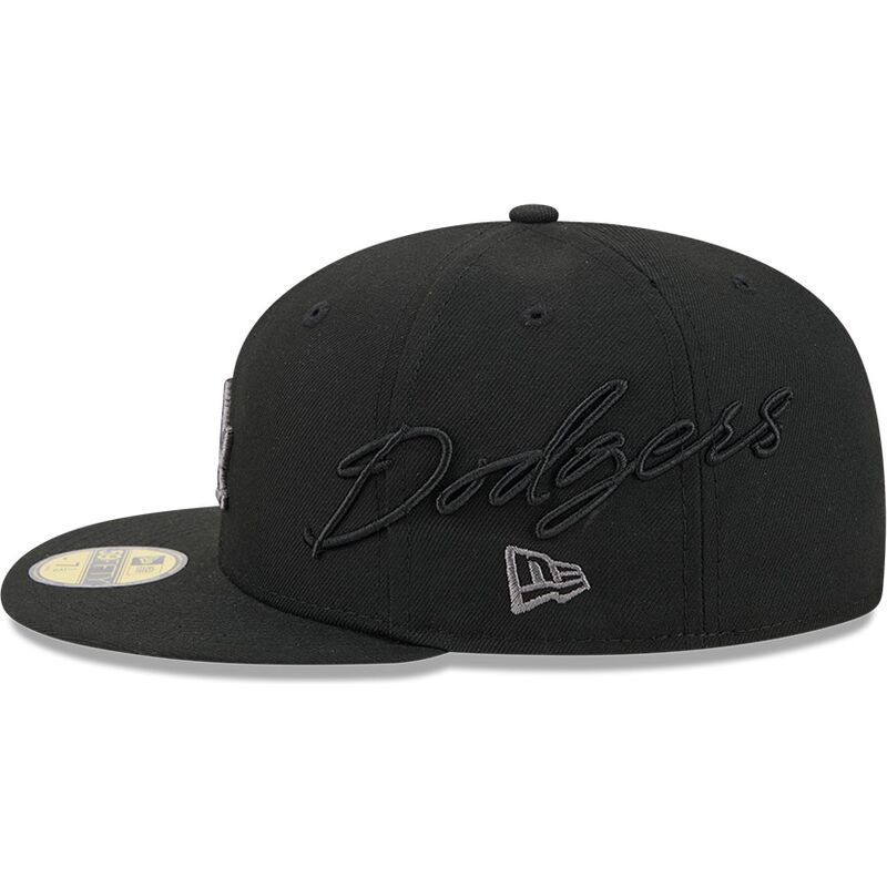 mutzen-flach-schwarz-angepasst-59fifty-side-script-der-los-angeles-dodgers-mlb-von-new-era