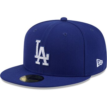 Mützen flach blau angepasst 59FIFTY Rhinstone Badge der Los Angeles Dodgers MLB von New Era