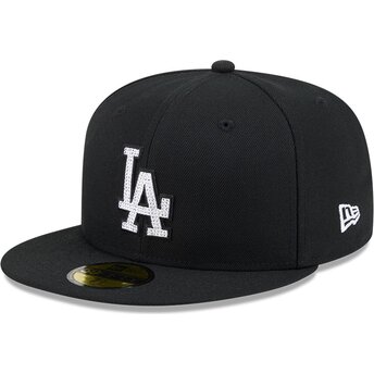 Mützen flach schwarz angepasst 59FIFTY Rhinestone der Los Angeles Dodgers MLB von New Era