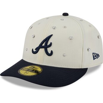 Mützen gebogen beige angepasst 59FIFTY Beads NA Lifestyle F1 der Atlanta Braves MLB von New Era