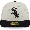 casquette-courbee-beige-et-noire-ajustee-59fifty-beads-na-lifestyle-f1-chicago-white-sox-mlb-new-era