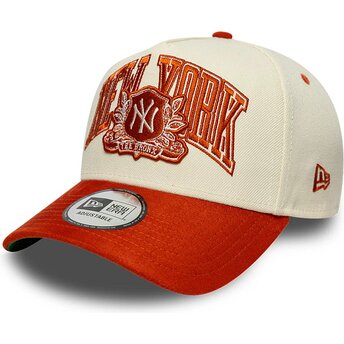Mützen gebogen beige snapback E Frame Wordmark Suede der New York Yankees MLB von New Era
