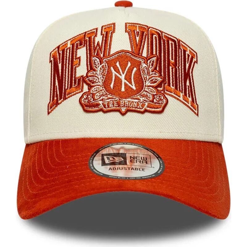 mutzen-gebogen-beige-snapback-e-frame-wordmark-suede-der-new-york-yankees-mlb-von-new-era