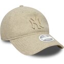 mutzen-gebogen-beige-verstellbares-band-9twenty-a-frame-melton-luxe-der-new-york-yankees-mlb-von-new-era