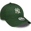 casquette-courbee-verte-ajustable-pour-femme-9twenty-league-essential-midi-new-york-yankees-mlb-new-era