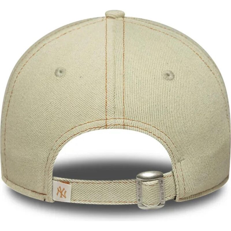 mutzen-gebogen-beige-verstellbares-band-9twenty-denim-der-new-york-yankees-mlb-von-new-era