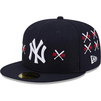 Mützen flach marineblau angepasst 59FIFTY Spike Lee Crossed Bats der New York Yankees MLB von New Era