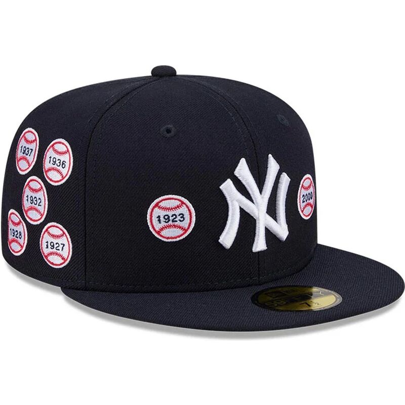 casquette-plate-bleue-marine-ajustee-59fifty-spike-lee-patches-new-york-yankees-mlb-new-era