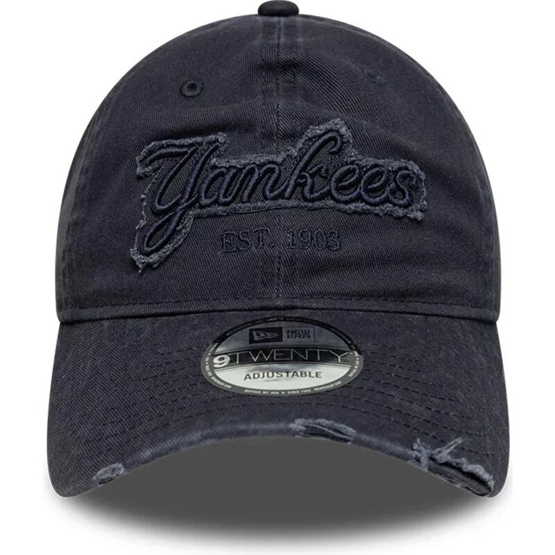 casquette-courbee-bleue-marine-ajustable-avec-logo-bleu-marine-9twenty-distress-wordmark-new-york-yankees-mlb-new-era casquette-courbee-bleue-marine-ajustable-avec-logo-bleu-marine-9twenty-distress-wordmark-new-york-yankees-mlb-new-era