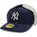 casquette-courbee-bleue-marine-ajustee-59fifty-cord-dog-ear-new-york-yankees-mlb-new-era