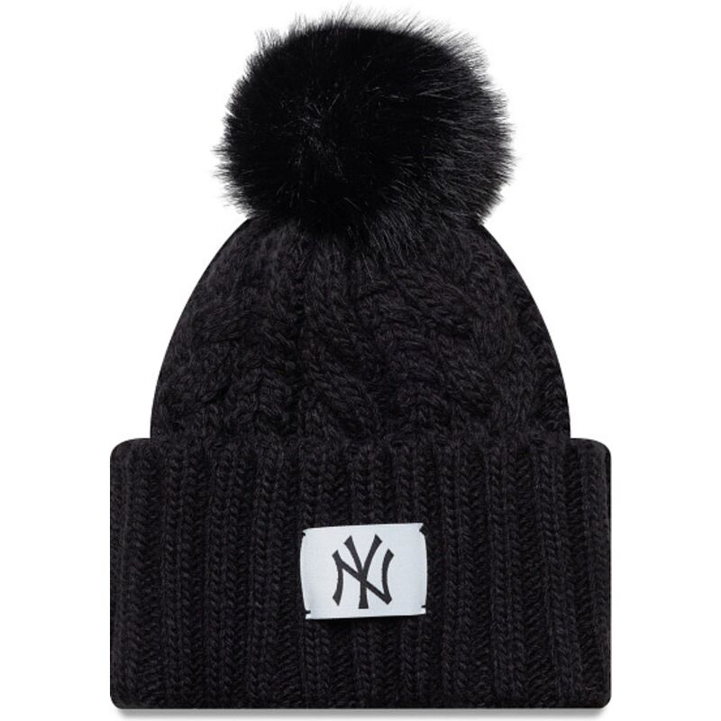 mutzen-bommel-schwarz-fur-kinder-cable-der-new-york-yankees-mlb-von-new-era