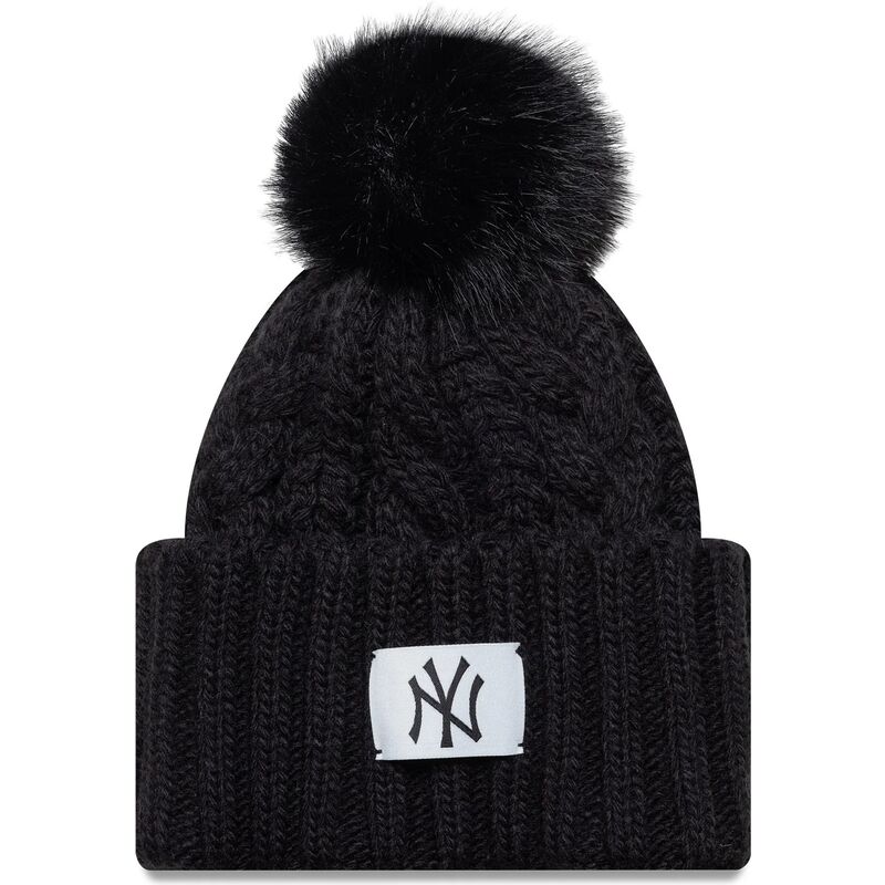 mutzen-bommel-schwarz-fur-kinder-cable-der-new-york-yankees-mlb-von-new-era
