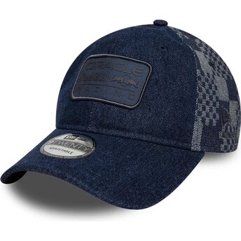 Casquette courbée bleue marine ajustable 9TWENTY Patterned Denim Red Bull Racing Formula 1 New Era