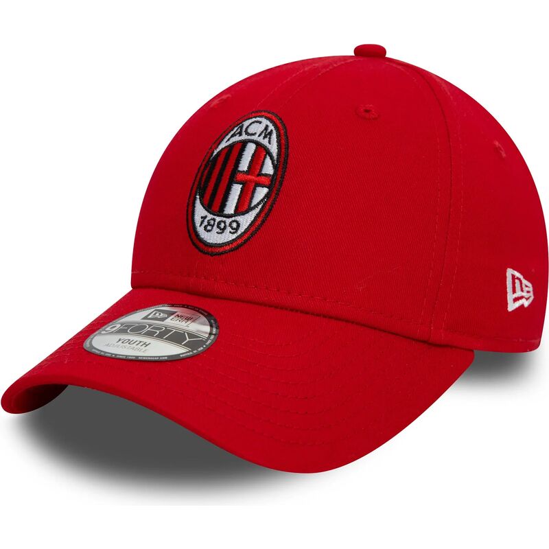 mutzen-gebogen-rot-verstellbares-band-fur-kinder-9forty-core-der-ac-milan-serie-a-von-new-era