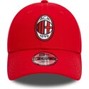 casquette-courbee-rouge-ajustable-pour-enfant-9forty-core-ac-milan-serie-a-new-era