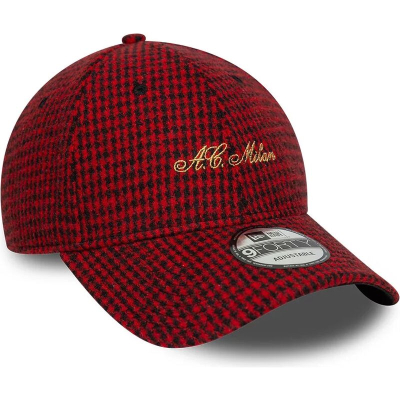 casquette-courbee-rouge-ajustable-9forty-houndstooth-ac-milan-serie-a-new-era casquette-courbee-rouge-ajustable-9forty-houndstooth-ac-milan-serie-a-new-era