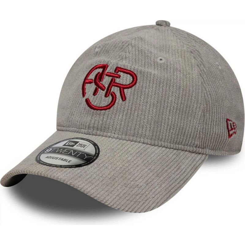 casquette-courbee-grise-ajustable-avec-logo-rouge-9twenty-fleck-cord-associazione-sportiva-roma-serie-a-new-era