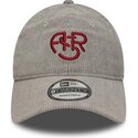 casquette-courbee-grise-ajustable-avec-logo-rouge-9twenty-fleck-cord-associazione-sportiva-roma-serie-a-new-era
