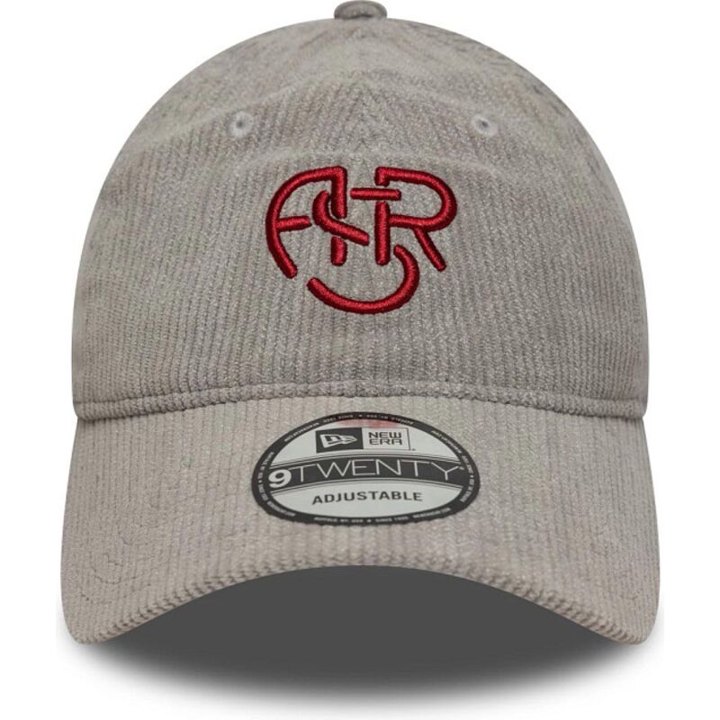 casquette-courbee-grise-ajustable-avec-logo-rouge-9twenty-fleck-cord-associazione-sportiva-roma-serie-a-new-era
