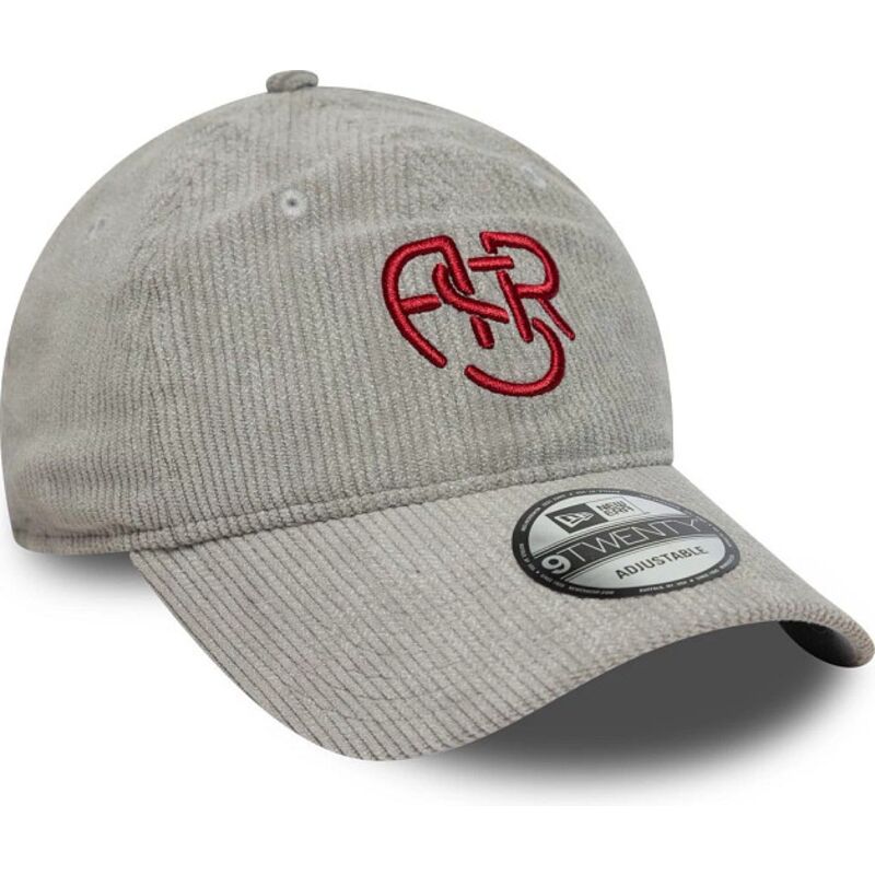 casquette-courbee-grise-ajustable-avec-logo-rouge-9twenty-fleck-cord-associazione-sportiva-roma-serie-a-new-era