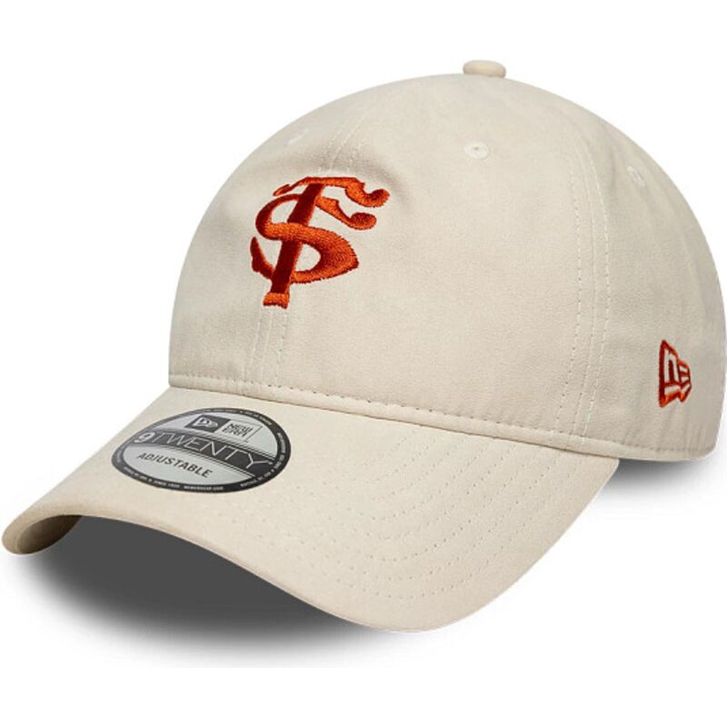casquette-courbee-beige-ajustable-avec-logo-rouge-9twenty-faux-suede-stade-toulousain-top-14-new-era casquette-courbee-beige-ajustable-avec-logo-rouge-9twenty-faux-suede-stade-toulousain-top-14-new-era