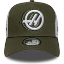 casquette-trucker-verte-et-blanche-a-frame-seasonal-haas-f1-team-formula-1-new-era