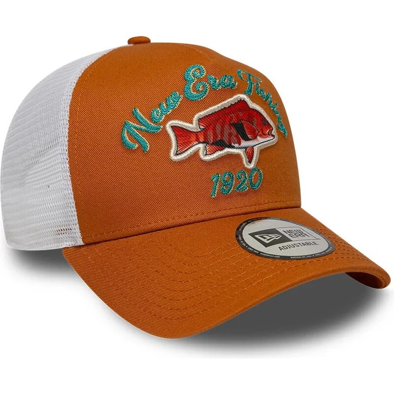 casquette-trucker-orange-et-blanche-a-frame-fishing-new-era casquette-trucker-orange-et-blanche-a-frame-fishing-new-era