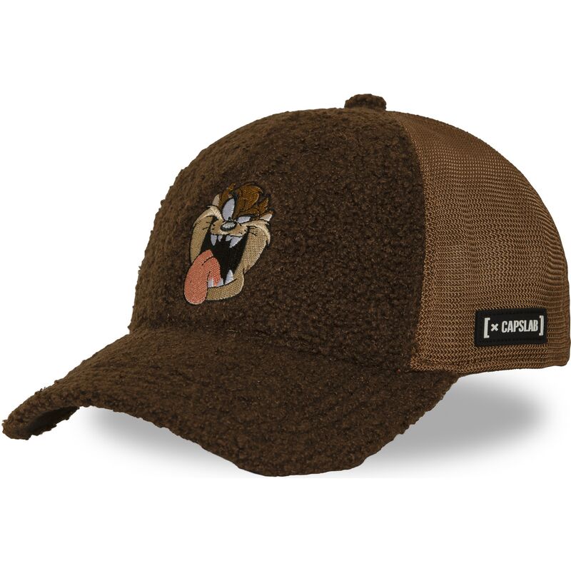 mutzen-gebogen-braun-snapback-tasmanischer-teufel-looney-tunes-von-capslab
