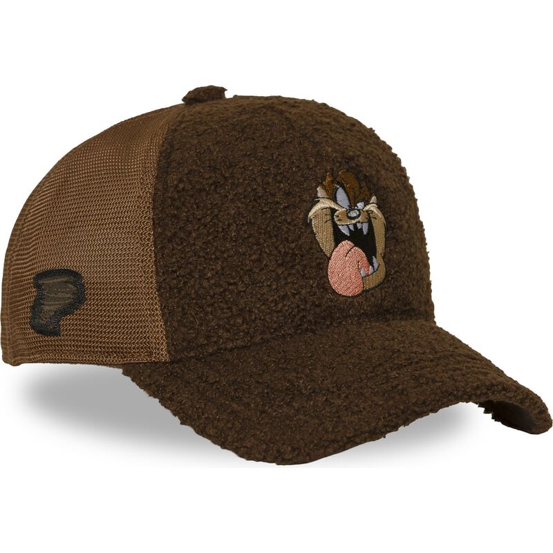 mutzen-gebogen-braun-snapback-tasmanischer-teufel-looney-tunes-von-capslab