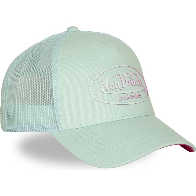 casquette-trucker-verte-et-rose-log21-von-dutch