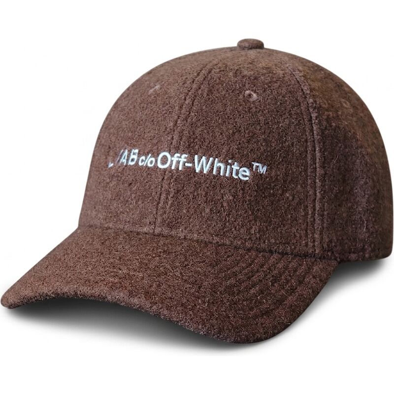 casquette-courbee-marron-ajustable-embroidered-sherpa-l-ab-c-o-off-white
