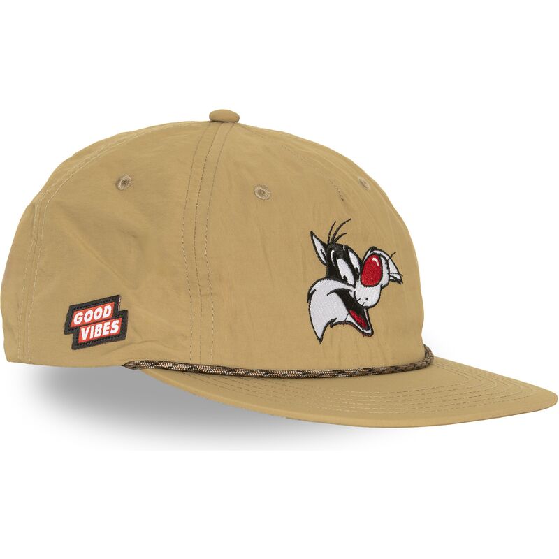 mutzen-flach-beige-snapback-loo13-goob-silvester-looney-tunes-von-capslab