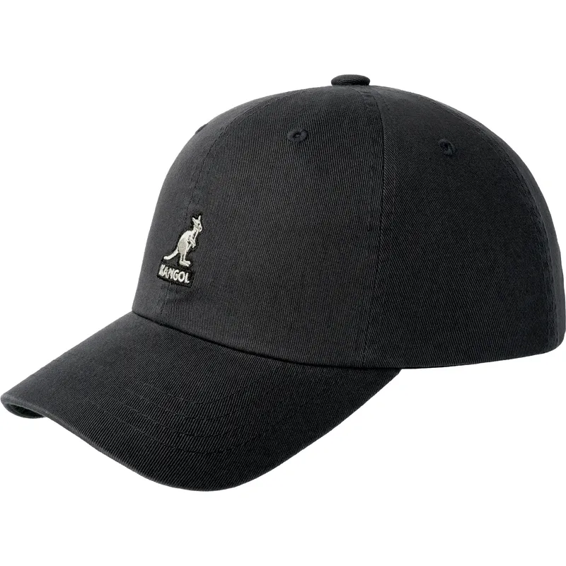 gorra-curva-negra-ajustable-washed-baseball-black-de-kangol gorra-curva-negra-ajustable-washed-baseball-black-de-kangol