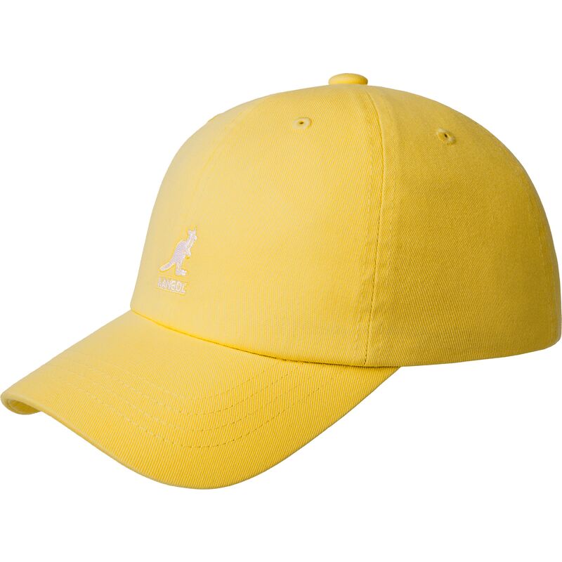 gelbe-verstellbare-curved-cap-washed-baseball-lemon-sorbet-von-kangol