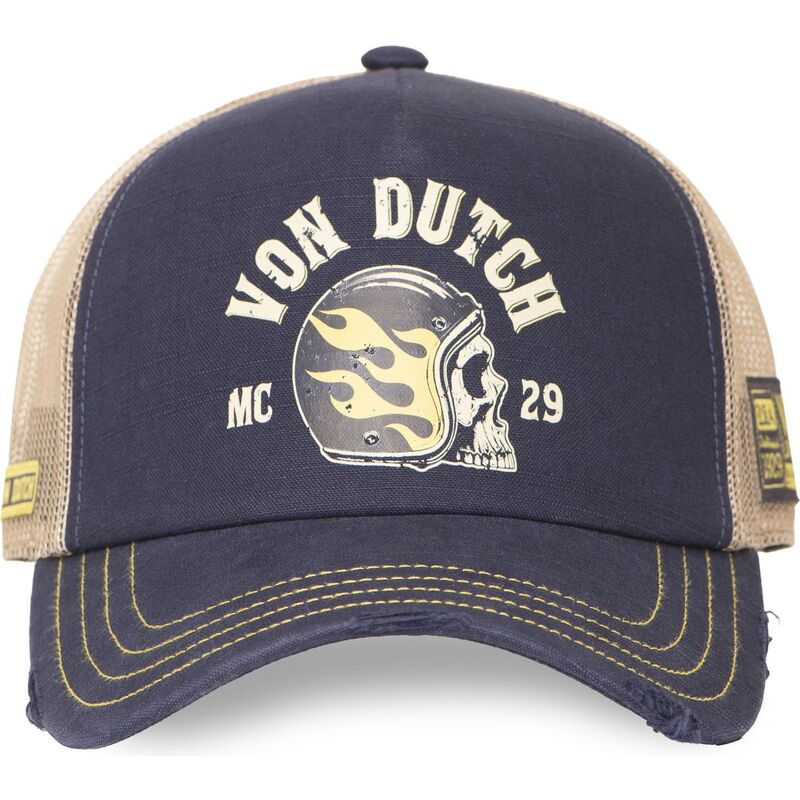 casquette-trucker-bleue-marine-et-beige-crew30-von-dutch