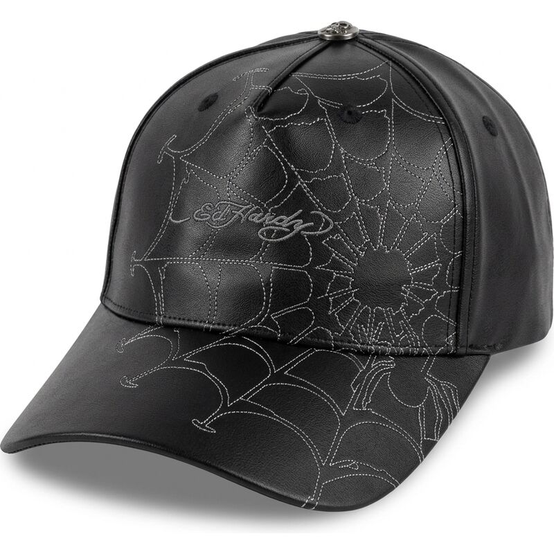 mutzen-gebogen-schwarz-verstellbares-band-spiderweb-pu-leather-von-ed-hardy