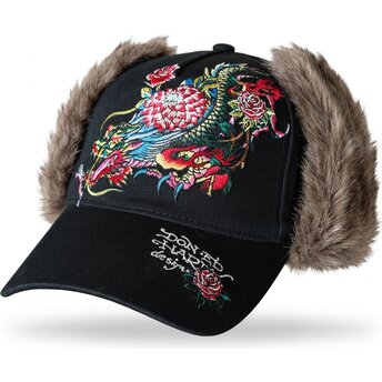 Mützen gebogen schwarz angepasst Crawling Trapper von Ed Hardy
