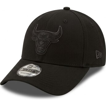 Mützen gebogen schwarz verstellbares band 9FORTY Team Outline der Chicago Bulls NBA von New Era