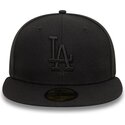 casquette-plate-noire-ajustee-avec-logo-noir-59fifty-league-essential-los-angeles-dodgers-mlb-new-era