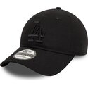 schwarze-verstellbare-curved-cap-mit-schwarzem-logo-9twenty-league-essential-der-los-angeles-dodgers-mlb-von-new-era