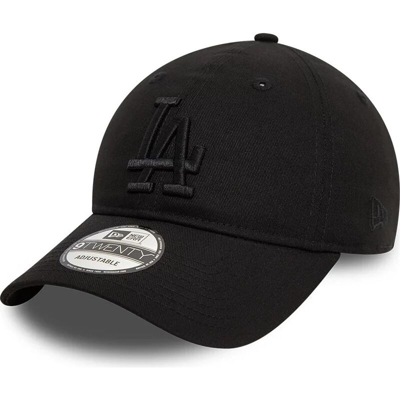 schwarze-verstellbare-curved-cap-mit-schwarzem-logo-9twenty-league-essential-der-los-angeles-dodgers-mlb-von-new-era schwarze-verstellbare-curved-cap-mit-schwarzem-logo-9twenty-league-essential-der-los-angeles-dodgers-mlb-von-new-era