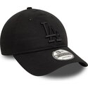 casquette-courbee-noire-ajustable-avec-logo-noir-9twenty-league-essential-los-angeles-dodgers-mlb-new-era