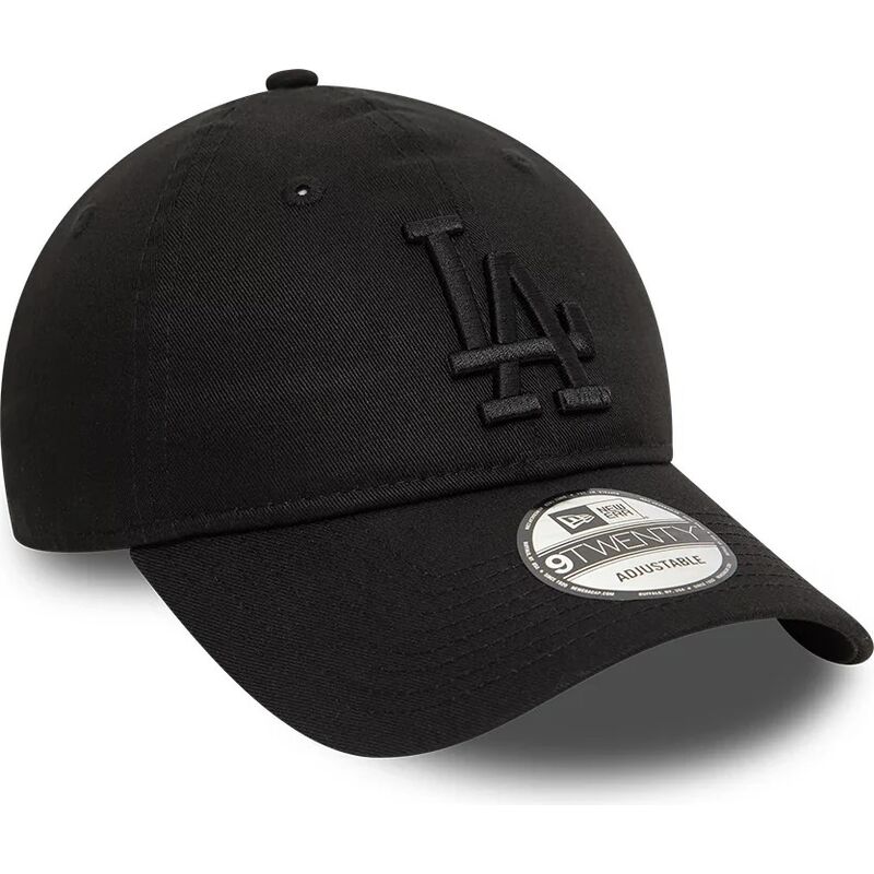 casquette-courbee-noire-ajustable-avec-logo-noir-9twenty-league-essential-los-angeles-dodgers-mlb-new-era
