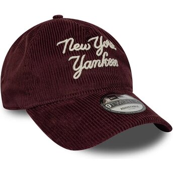 Mützen gebogen rot verstellbares band 9TWENTY A Frame Cord Script der New York Yankees MLB von New Era